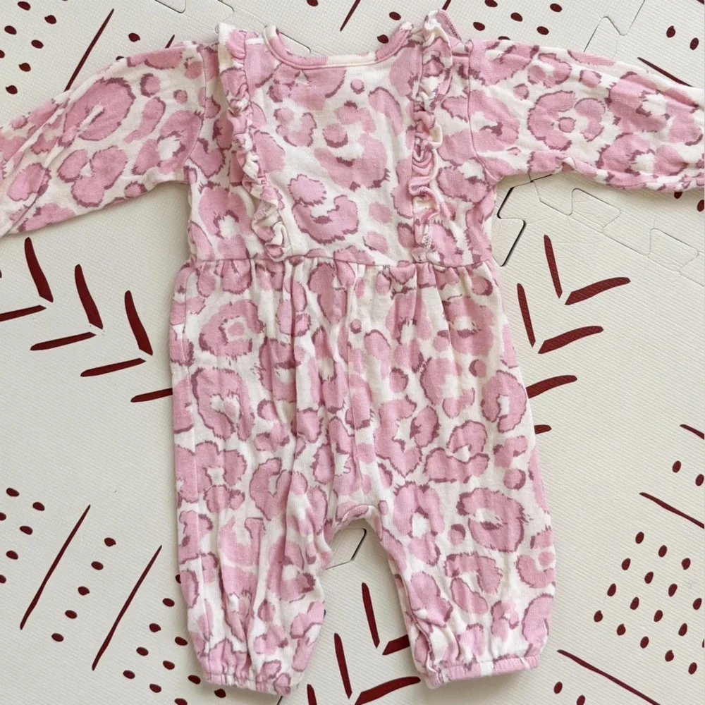 Jessica Simpson Pink Leopard Print Romper - Picture 2 of 8